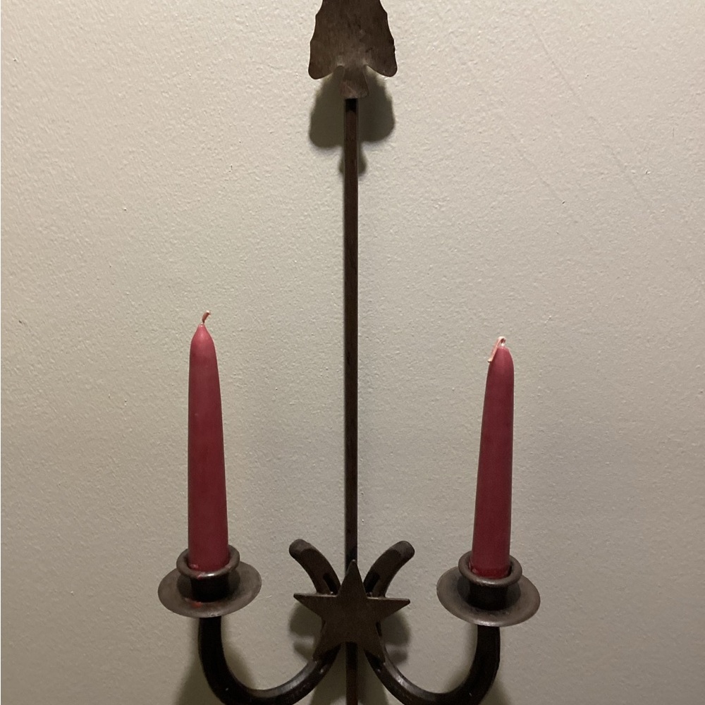 Western  Style Metal Sconce with Candles